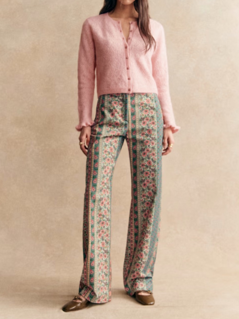 Sezane x MDLO floral corduroy trousers 34